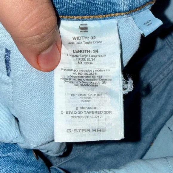 G-STAR RAW Jeans 32x34 D-Staq 3D Tapered Distressed Slim-Fit 9-Pocket Stretch - Picture 6 of 6